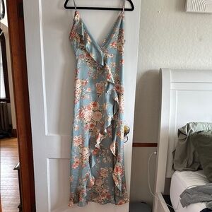 Floral Blue Maxi Dress